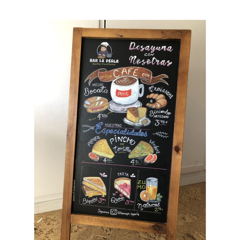 Pizarra de Bar ofertas diarias